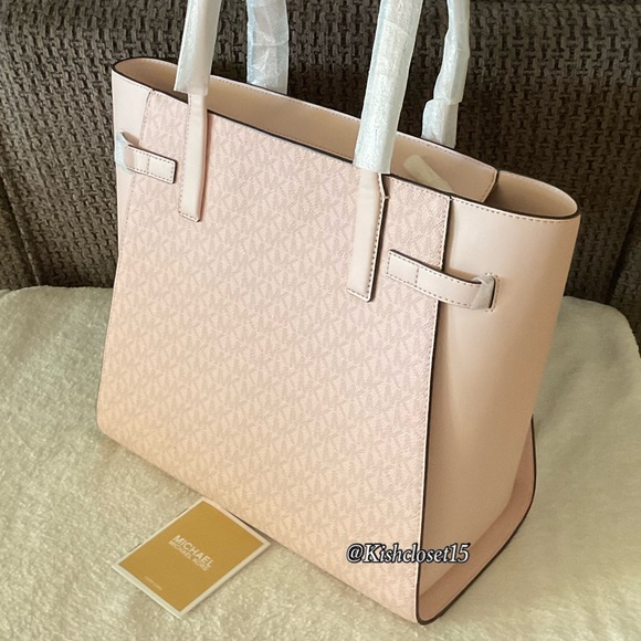 FINAL PRICE‼️ NWT Michael Kors Carmen Large NS Tote Dark Powder Blush - Picture 8 of 17